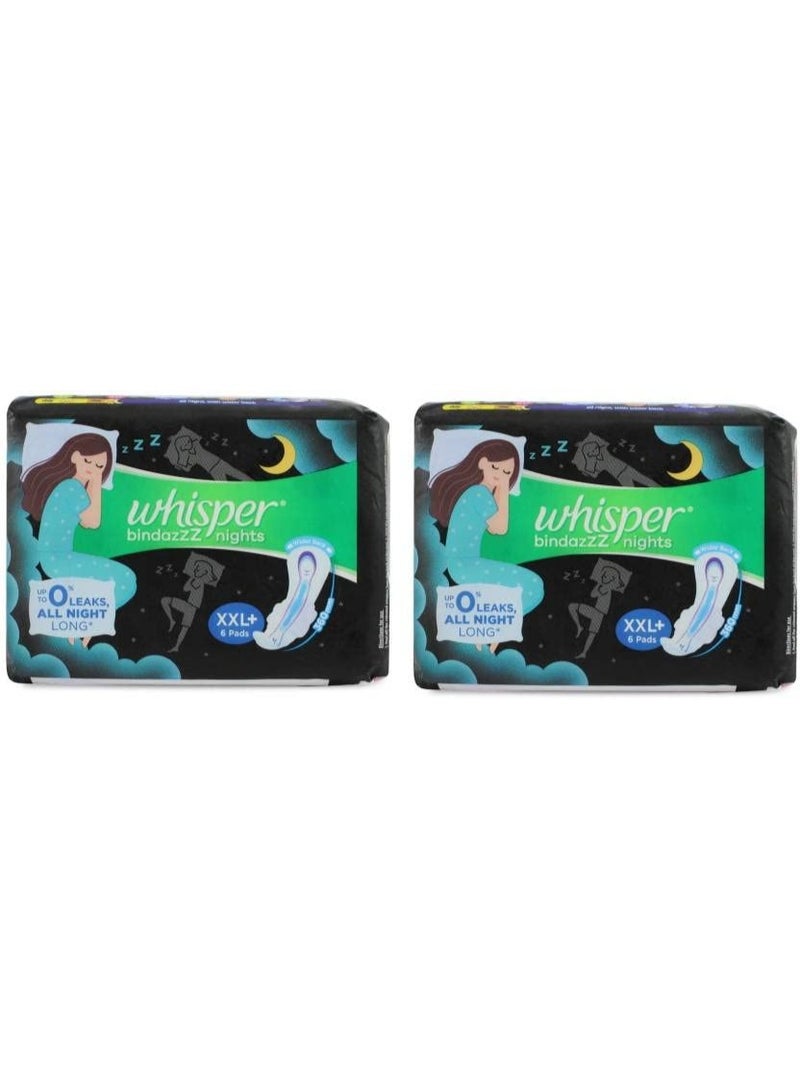 Whisper bindazzz nights XXL+ (2 * 6PADS) 360mm Sanitary Pad (Pack of 12) - Image 3